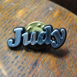 Groovy "Judy" Vintage Name Lapel Pin
